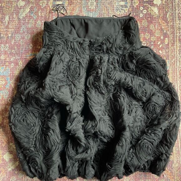 Zara Large Women’s Strapless textured floral Rosette mini Dress - Picture 6 of 9